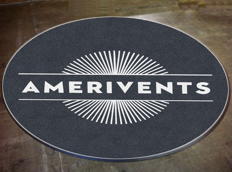 AMERIVENTS 5 X 5 Rubber Backed Carpeted HD Round - The Personalized Doormats Company