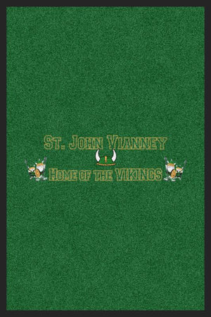 ST JOHN VIANNEY MATS §-2 x 3 Rubber Backed Carpeted HD-The Personalized Doormats Company