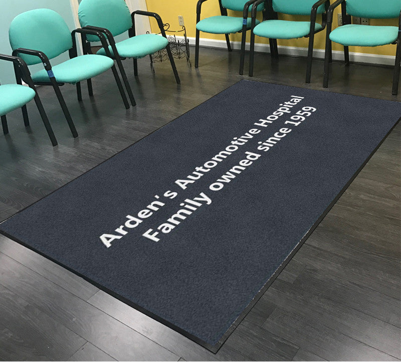 Arden's Automotive Hospital 5 X 8 Rubber Backed Carpeted HD - The Personalized Doormats Company