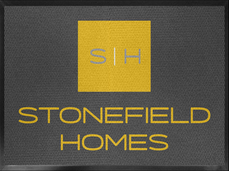 Stonefield Homes Logo Mat- Grey Yellow