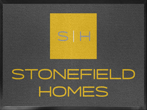 Stonefield Homes Logo Mat- Grey Yellow