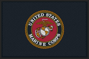 Marine logo mat for detachment §-4 X 6 Rubber Scraper-The Personalized Doormats Company