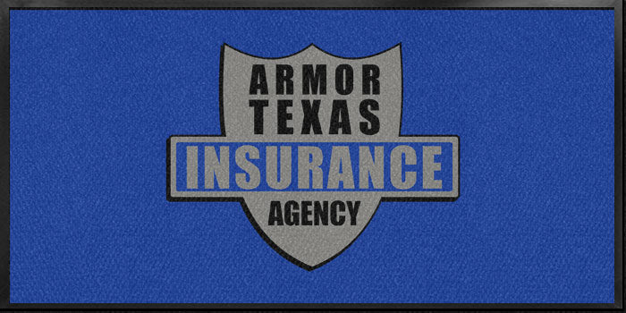 Armor Texas Insurance Agency § 4 X 8 Luxury Berber Inlay - The Personalized Doormats Company