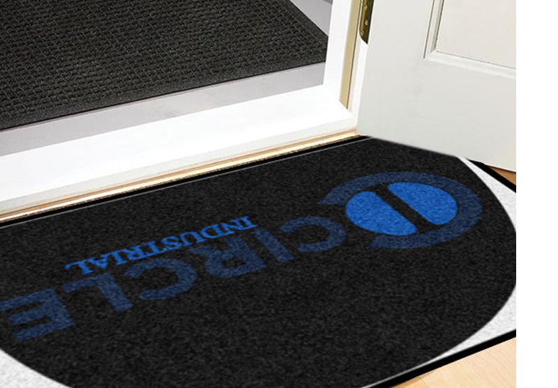 Circle Industrial 2 X 3 Rubber Backed Carpeted Half Round - The Personalized Doormats Company