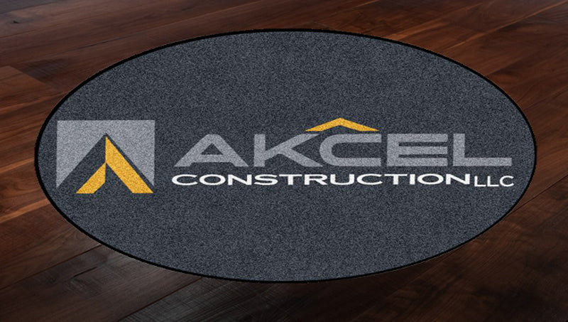 Akcel Construction 2 X 3 Rubber Backed Carpeted Round - The Personalized Doormats Company