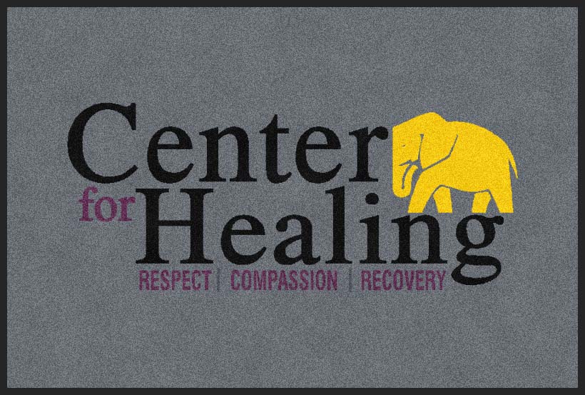Center for Healing 2 X 3 Rubber Backed Carpeted HD - The Personalized Doormats Company