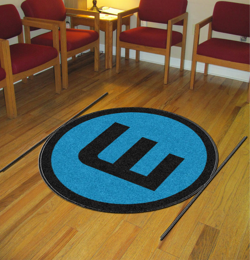 Christopher 3 X 3 Rubber Backed Carpeted Round - The Personalized Doormats Company