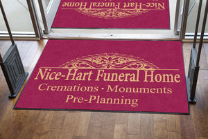 HART FUNERAL HOME 4 X 6 Rubber Backed Carpeted - The Personalized Doormats Company