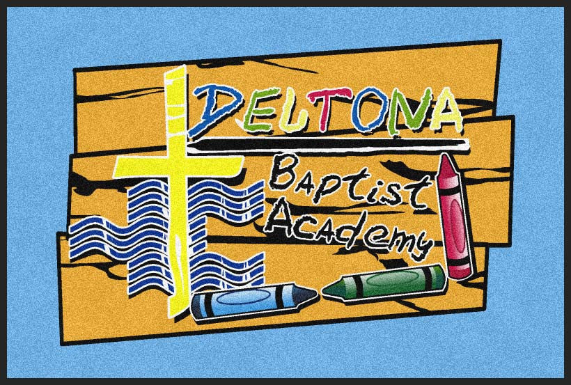 Deltona Baptist Academy 4 X 6 Rubber Backed Carpeted HD - The Personalized Doormats Company