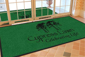 Cypress Lawn Cemetery 4 X 8 Rubber Backed Carpeted HD - The Personalized Doormats Company