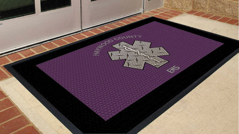 HAYWOOD COUNTY EMS 3 X 5 Rubber Scraper - The Personalized Doormats Company
