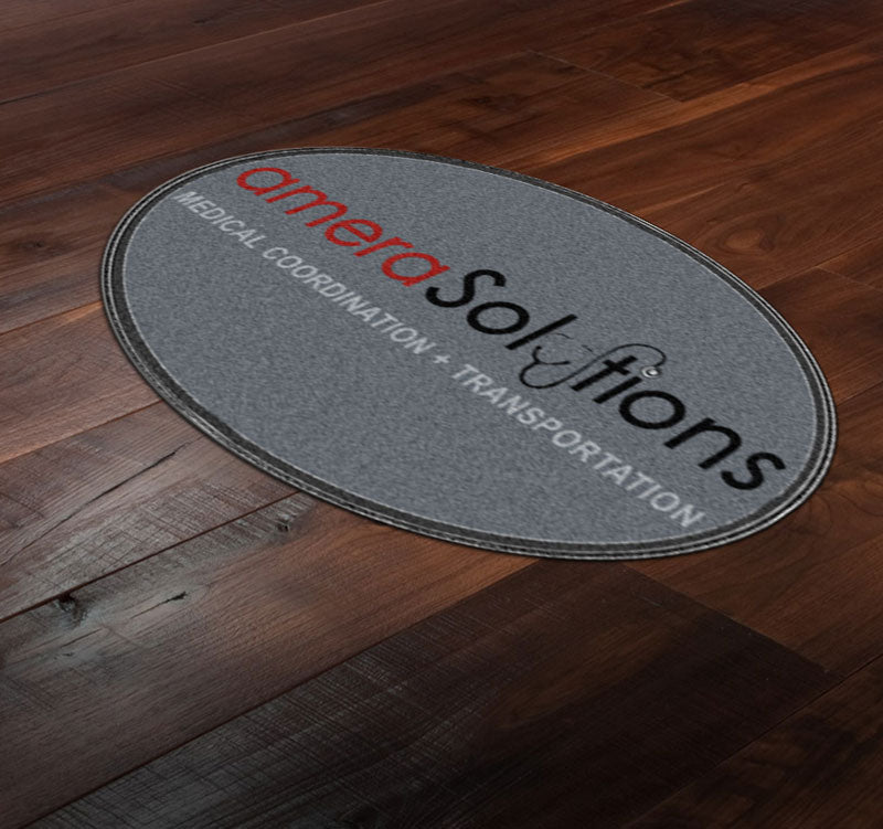 Amera Solutions 4 X 6 Rubber Backed Carpeted HD Round - The Personalized Doormats Company