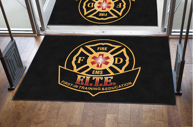 First-In Training and Education 4 X 6 Rubber Backed Carpeted HD - The Personalized Doormats Company