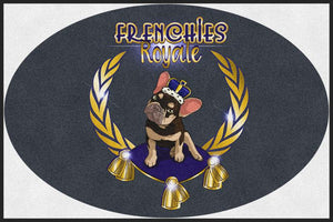 Frenchies Royale 4 X 6 Rubber Backed Carpeted HD Round - The Personalized Doormats Company