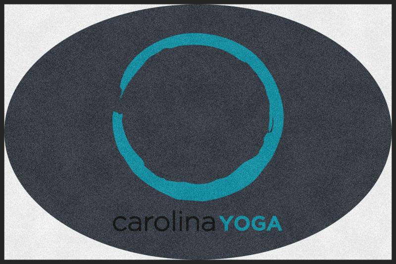 Carolina Yoga 4 X 6 Rubber Backed Carpeted HD Round - The Personalized Doormats Company