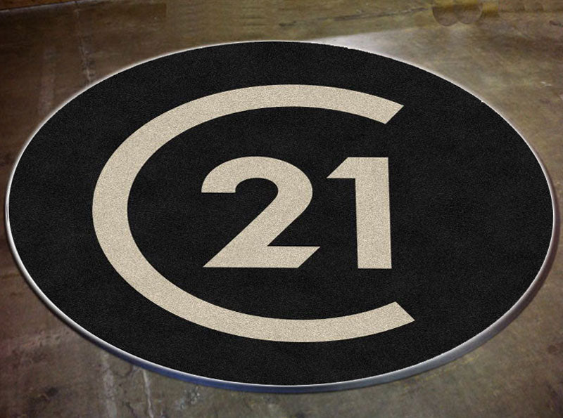 Century 21 Haggerty 4 X 4 Rubber Backed Carpeted HD Round - The Personalized Doormats Company