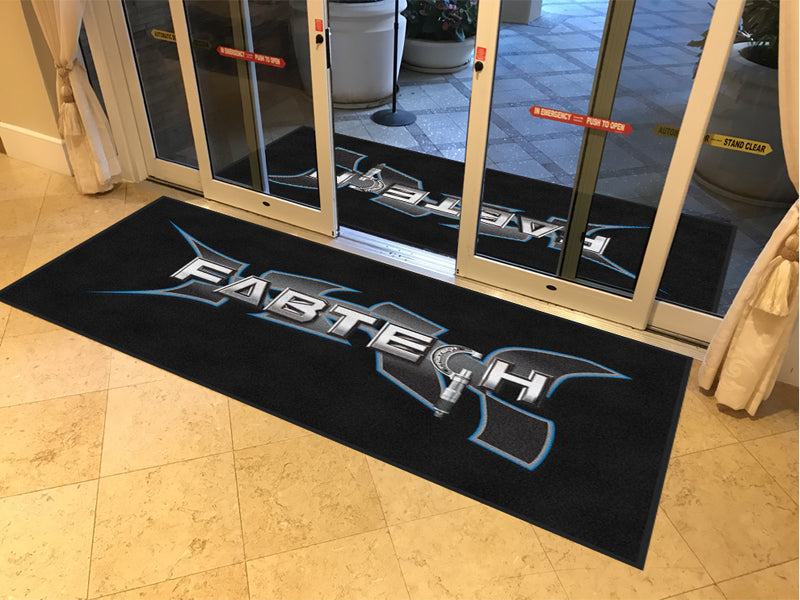 FABTECH BLACK PSD 4 X 8 Rubber Backed Carpeted HD - The Personalized Doormats Company