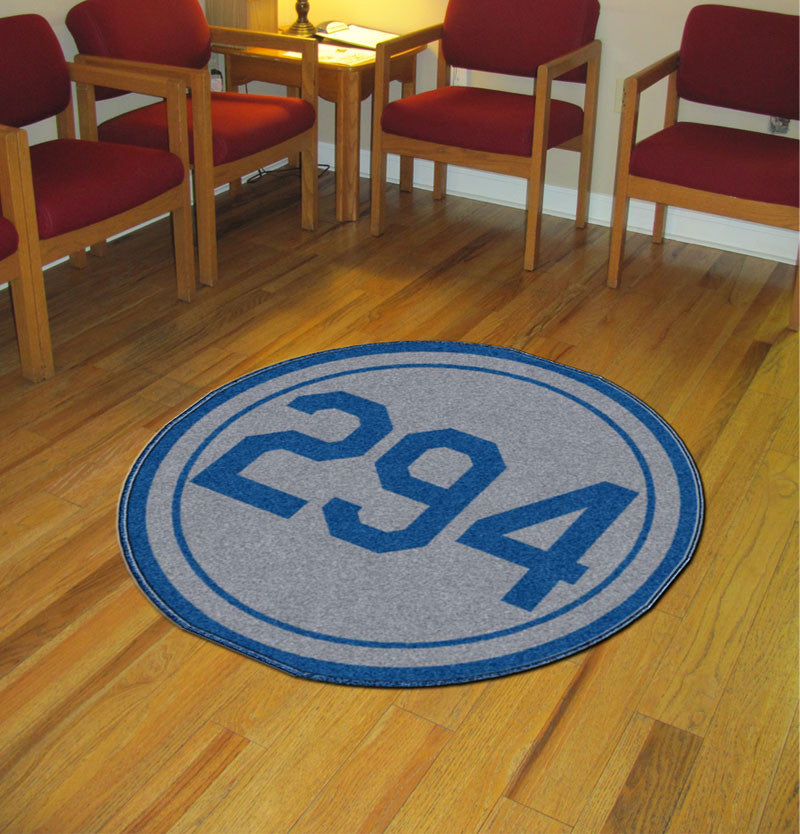 294 3 X 3 Rubber Backed Carpeted HD Round - The Personalized Doormats Company