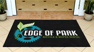 Edge Of Park, Bike and Moped Rentals LLC 3 X 5 Rubber Backed Carpeted HD - The Personalized Doormats Company
