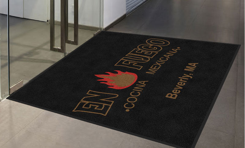En Fuego Cocina Mexicana Beverly, MA 5 X 5 Rubber Backed Carpeted HD - The Personalized Doormats Company