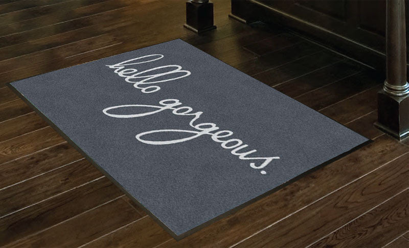 Hello mat 2 3 x 4 Rubber Backed Carpeted HD - The Personalized Doormats Company