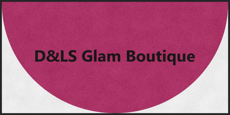 D&LS Glam Boutique 4 X 8 Rubber Backed Carpeted HD Half Round - The Personalized Doormats Company