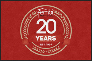 Fembi Mortgage with 20th Anniversary log 4 X 6 Rubber Backed Carpeted HD - The Personalized Doormats Company