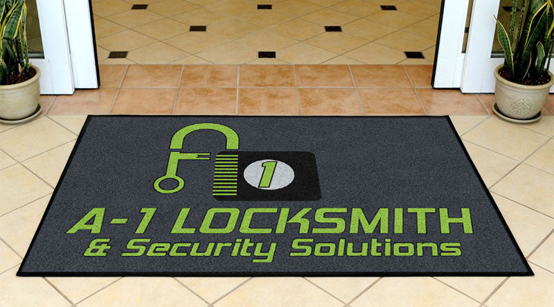 A1 Locksmith 3 X 5 Rubber Backed Carpeted HD - The Personalized Doormats Company