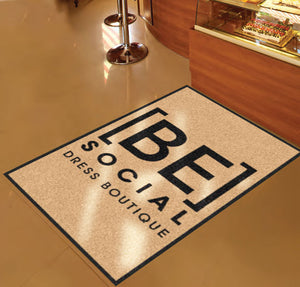 Be Social Dress Boutique (Front Door) 3 X 5 Rubber Backed Carpeted - The Personalized Doormats Company