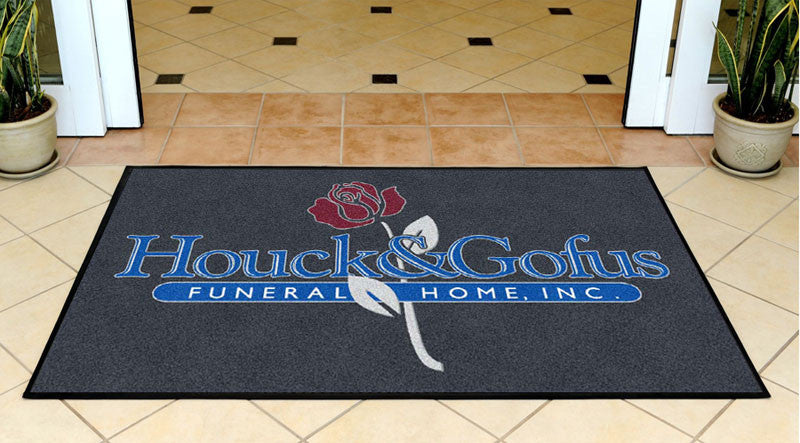 Houck & Gofus Funeral Home 3 x 5 Rubber Backed Carpeted HD - The Personalized Doormats Company