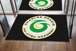 Charles Gracie Jiu-Jitsu 4 X 6 Rubber Backed Carpeted - The Personalized Doormats Company