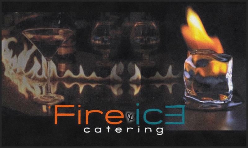 Fire & Ice Cartering § 6 x 10 Rubber Backed Carpeted - The Personalized Doormats Company