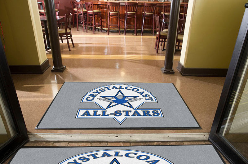CRYSTAL COAST ALL-STARS 4 X 6 Rubber Backed Carpeted HD - The Personalized Doormats Company