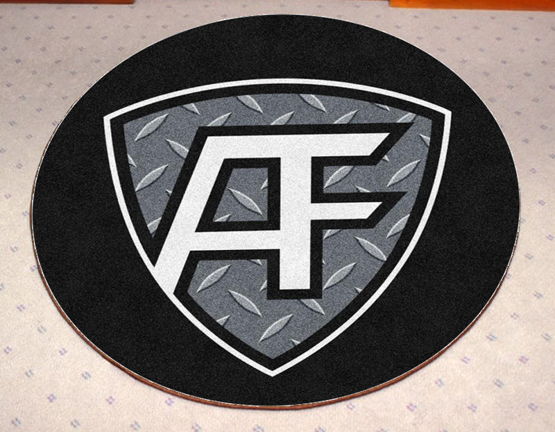 Alpha round 3 X 3 Rubber Backed Carpeted HD Round - The Personalized Doormats Company