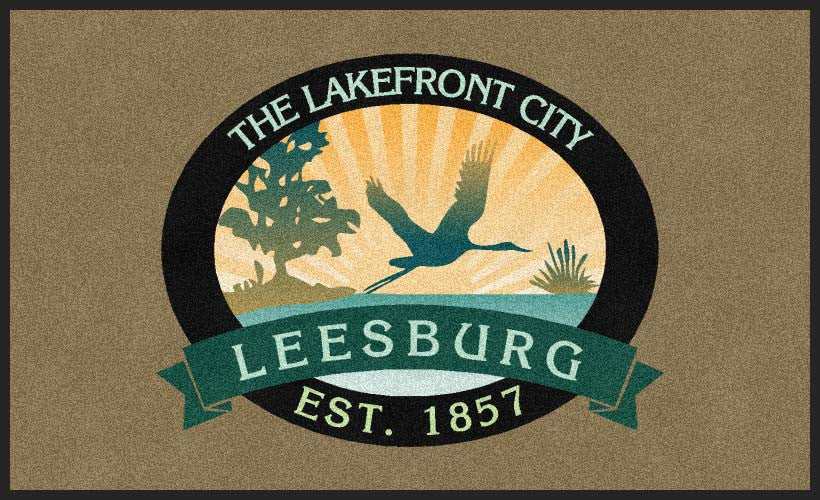 CITY OF LEESBURG 3 X 5 Rubber Backed Carpeted HD - The Personalized Doormats Company