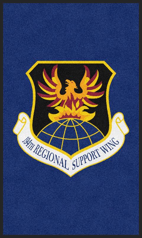 194th Wing 3 X 5 Rubber Backed Carpeted HD - The Personalized Doormats Company