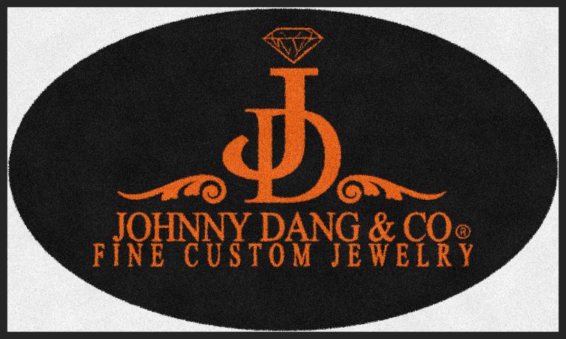 JD LOGO CARPET 3 x 5 Rubber Backed Carpeted Round - The Personalized Doormats Company