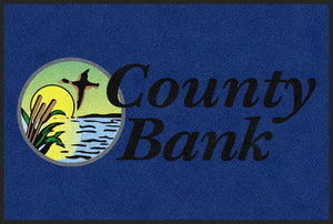 County Bank 4 X 6 Rubber Backed Carpeted HD - The Personalized Doormats Company