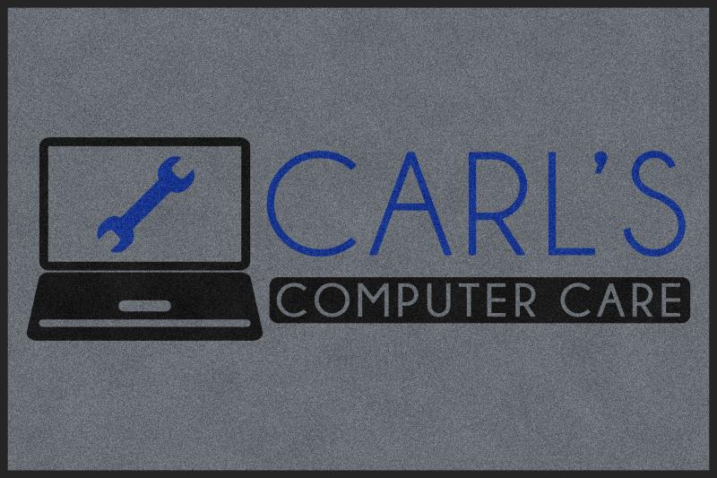Carl's Computer Care 4 X 6 Rubber Backed Carpeted HD - The Personalized Doormats Company