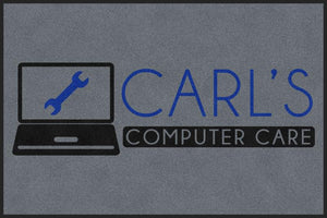 Carl's Computer Care 4 X 6 Rubber Backed Carpeted HD - The Personalized Doormats Company
