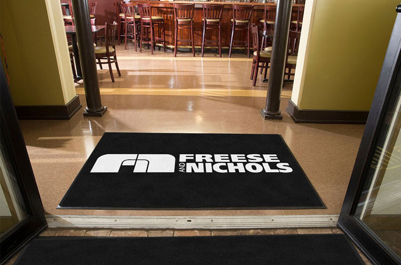 Freese and Nichols - Black 4 X 6 Rubber Backed Carpeted HD - The Personalized Doormats Company