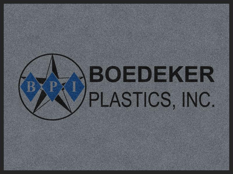 Boedeker New Logo with Text 3 X 4 Rubber Backed Carpeted HD - The Personalized Doormats Company