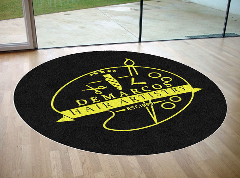DeMarco Banana § 4 X 4 Rubber Backed Carpeted HD Round - The Personalized Doormats Company
