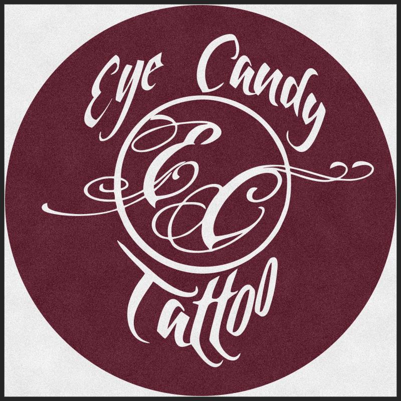 Eye Candy Tattoo 6 X 6 Rubber Backed Carpeted HD Round - The Personalized Doormats Company