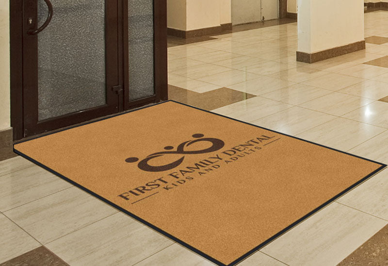 First Family Dental 4 X 6 Rubber Backed Carpeted HD - The Personalized Doormats Company