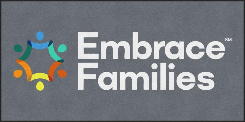 Embrace Families § 6 X 12 Rubber Backed Carpeted HD - The Personalized Doormats Company