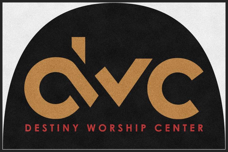 Destiny Worship Center 4 X 6 Rubber Backed Carpeted HD Half Round - The Personalized Doormats Company