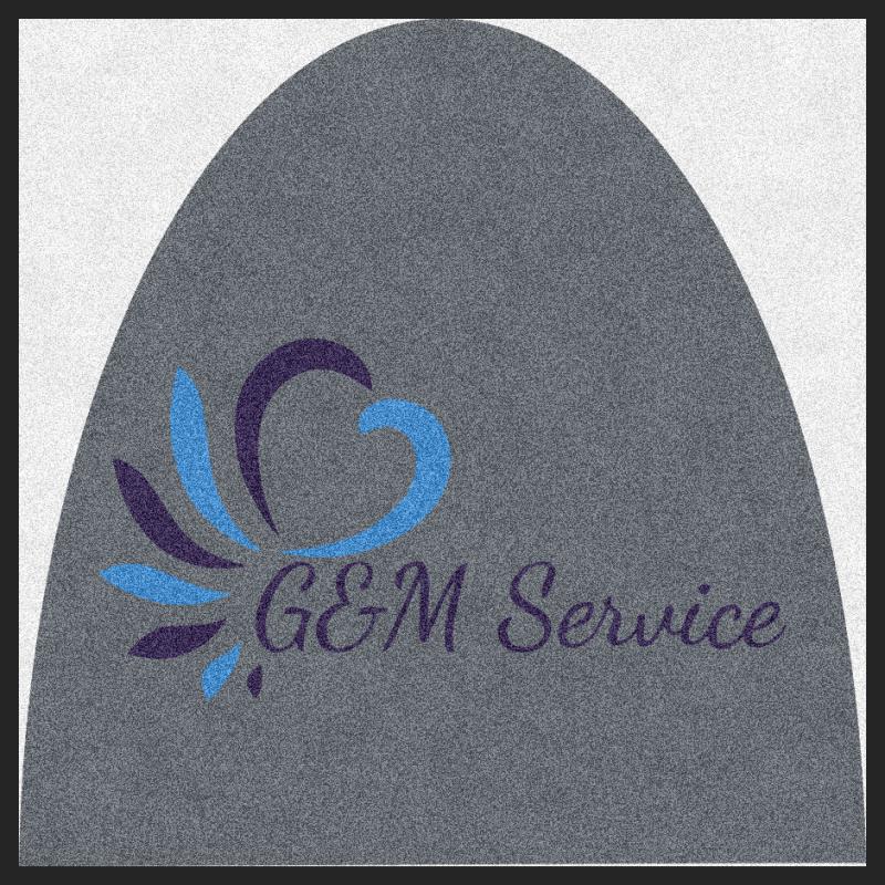 G&M Mat (Light Gray) 3 X 3 Rubber Backed Carpeted HD Half Round - The Personalized Doormats Company