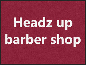 Headz up baber shop 3 X 4 Rubber Backed Carpeted HD - The Personalized Doormats Company