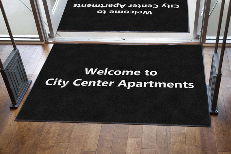 City Center Apartments 4 X 6 Rubber Backed Carpeted HD - The Personalized Doormats Company